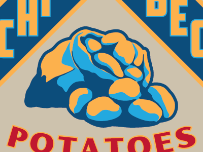 More potatoes. Again. art deco burlap california french fries potato wpa