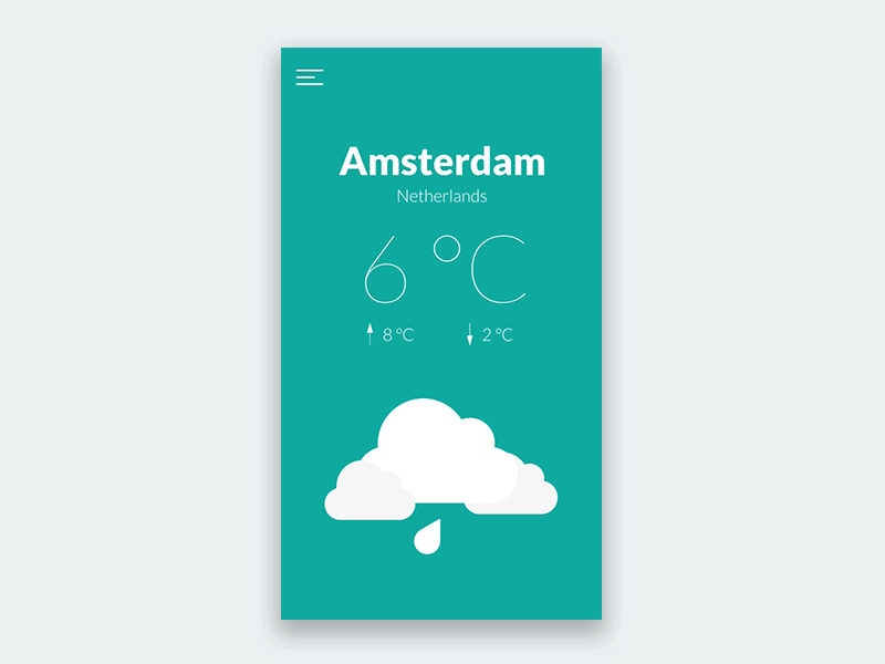 Daily UI - Weather App animation appdesign daily ui flat ui ux waether