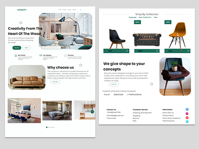 Furniture landing page app branding design furniture green icon illustration landing page ui ux vector wood