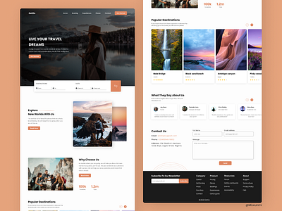 Travel agency website black design getgo landing page orange tour travel travel agency ui ux website