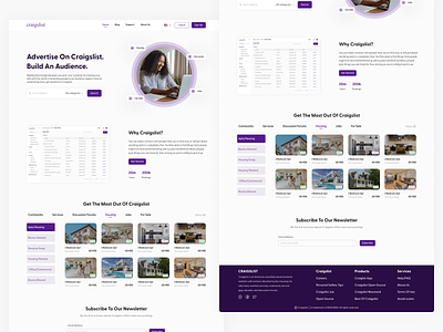 Craigslist Homepage Redesign branding craigslist design homepage landing page purple redesign ui uiux website