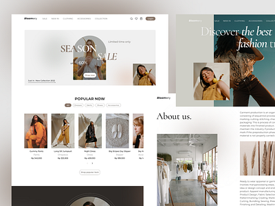 Bloomery - Ecommerce Fashion Website branding clean clothes e commerce explore fashion minimalist product style website