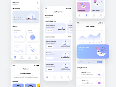 Fitme! - Yoga Health App calories corona covid covid 19 design health meditate meditation mobile podcast product sleep sport tracker ui yoga