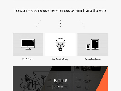 Personal Portfolio WIP1 brand desktop devices handsome helvetica identity imac ipad iphone lightbulb mobile personal portfolio slideshow toggle univers