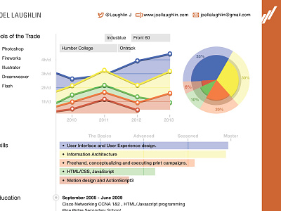 Resume/CV bar college cv education infographic line pie resume skills timeline work