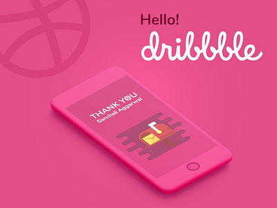 Thank you for the Invite dribbble hello iphone thank you