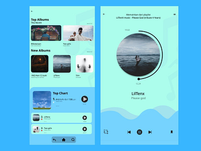 Music player app (UI) app branding design graphic design typography ui ux vector