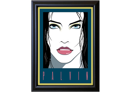 Barbara Palvin in the style of Patrick Nagel barbara palvin illustration patrick nagel vector