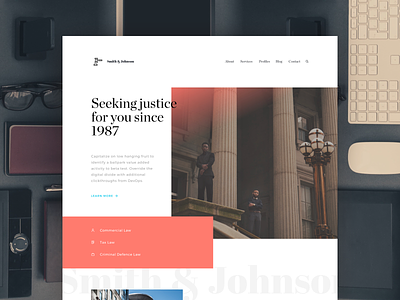 Smith & Johnson Hero hero home homepage law law firm lawyer lawyers template website