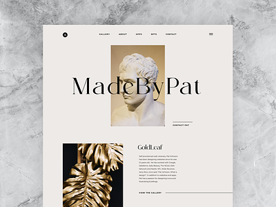 statua designer gold goldleaf hero homepage kenoky madebypat marble portfolio statue uiux website