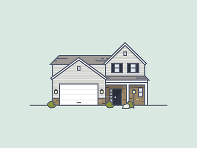 Home Sweet Home building garage home house illustration indiana indianapolis noblesville