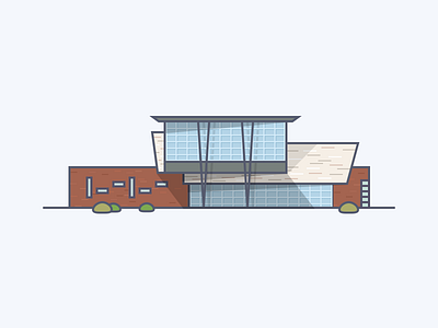 University High School brick building carmel glass illustration indiana indianapolis indy panel school texture
