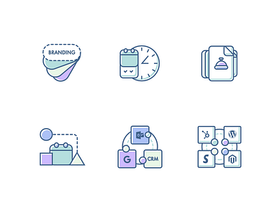 Appointment Icons Set 3 alert api appointment bell branding calendar clock crm features shapes swatches
