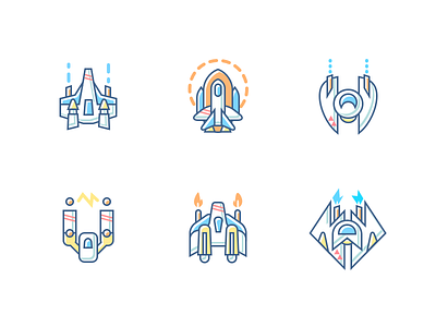 Spaceships bomber electric fighter flame freeze ice icon icons space spaceship speeder starfighter