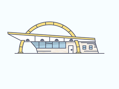 McDonald's building burgers fast fast food food founder illustration mcdonalds restaurant vintage