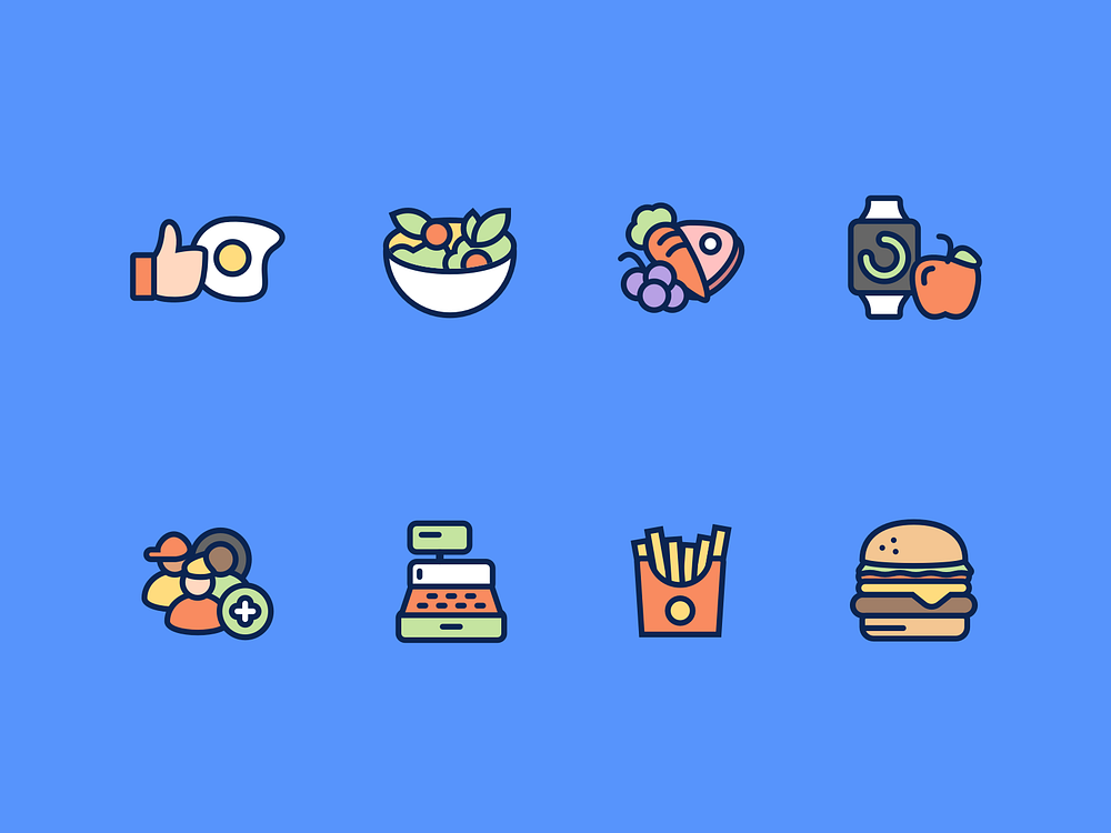 Cafe App Icons by Pat Johnson on Dribbble