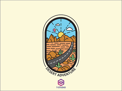 Desert Adventure Monoline Logo desert logo monoline logo