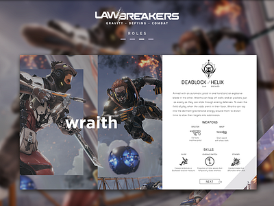 Wraith Role Card card design figma game lawbreakers material role card wraith