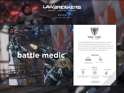 Battle Medic Role Card battle medic card design figma game lawbreakers material role card