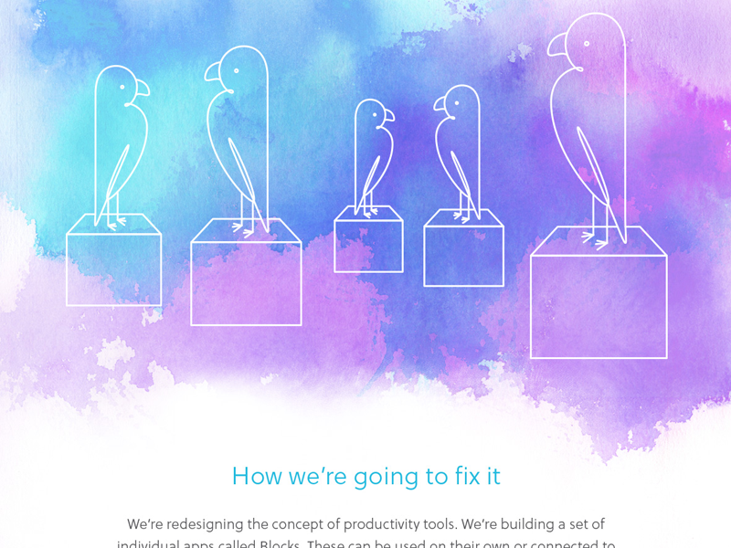 Experimenting with watercolours water colour illustrations landing page blocks