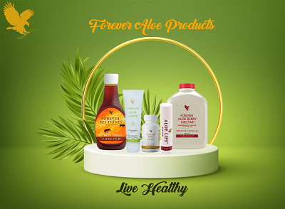 Forever Aloe Products advertisement branding design illustration logo typography