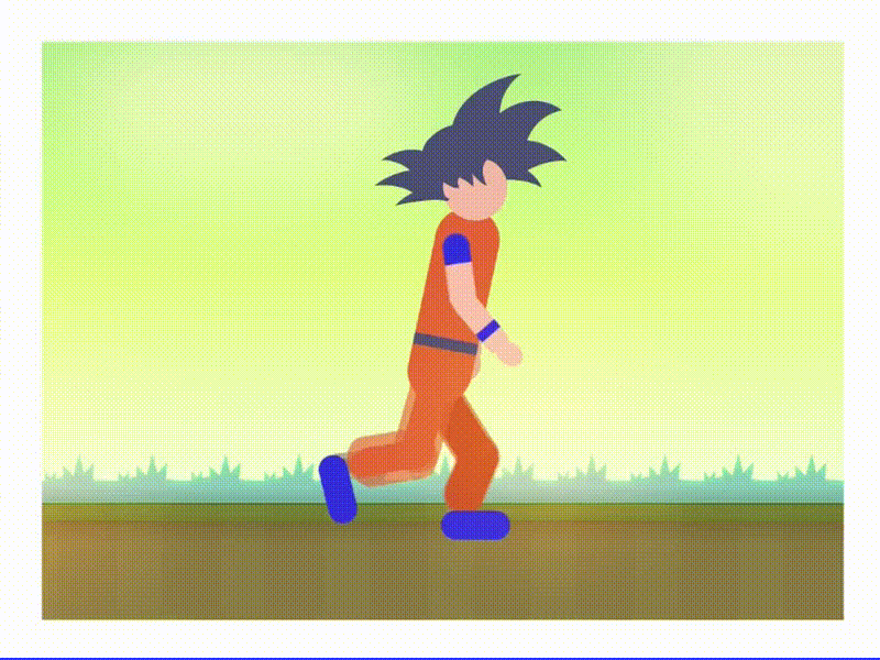 Goku in Namekusei animation figma graphic design illustration ui