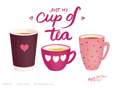 Just my cup of tea art digital art digital illustration illustration illustration art love tea tea lover valentines