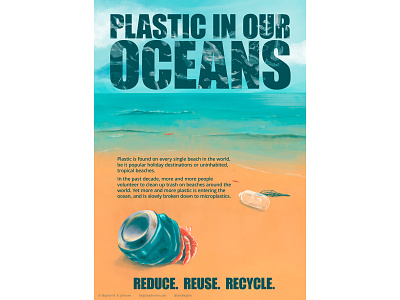 Plastic in our oceans, poster 3 animal art awareness digital art digital illustration illustration landscape limited colour palette limited colours ocean plastic plastic in our ocean plastic in our oceans plastic pollution plastic pollution awareness plastic waste plastics pollution