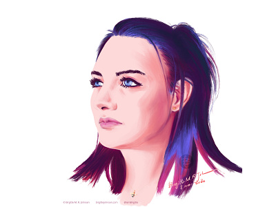 Portrait of Molly Burke art colourful hair digital art digital illustration illustration limited colour palette limited colours portrait portrait illustration portrait painting realism youtuber