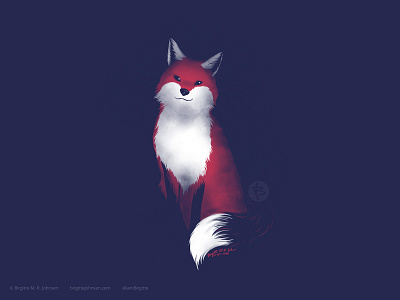 Fox animal art cute digital art digital illustration fox illustration limited colour palette limited colours six animals six animals challenge suggested by followers whimsical wildlife