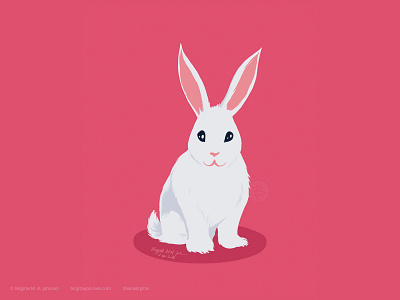 Rabbit - Easter and not quite easter as the same time animal art bunny childrens illustration cute cute art digital art digital illustration illustration kidlit limited colour palette limited colours rabbit six animals six animals challenge suggested by followers whimsical