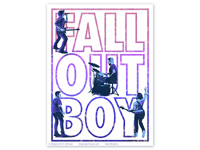 Fall Out Boy live poster andy hurley art band band poster digital art digital illustration fall out boy illustration joe trohman limited colour palette limited colours music music poster patrick stump pete wentz poster poster art poster design poster illustration typography