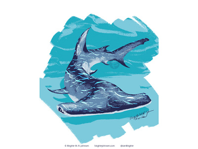 Hammerhead shark animal art digital art digital illustration follower suggested image hammerhead shark illustration limited colour palette limited colours shark