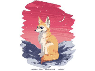 Fennec Fox animal art cute digital art digital illustration fennec fox fox fox illustration illustration kidlit kidlit art limited colour palette limited colours