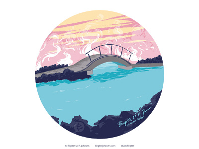 The Blue Lagoon, Iceland art destination digital art digital illustration iceland illustration lagoon landscape limited colour palette limited colours scenery spa the blue lagoon travel