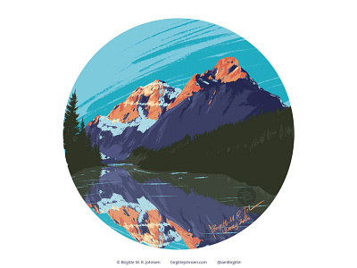 Mt. Edith Cavell, Jasper National Park, Canada art canada digital art digital illustration illustration jasper national park landscape mountain mt edith cavall national park nature scenery travel travelling