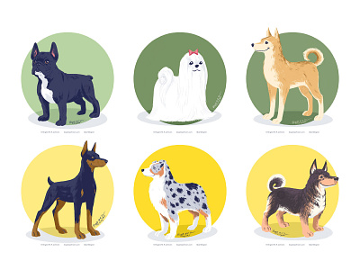 Doggust 2020, the fourth set of six dogs animal art cute digital art digital illustration dog dog illustration doggust doggust2020 illustration