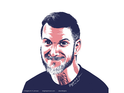 Andy Hurley portrait andy hurley art digital art digital illustration fall out boy fan art fanart fob illustration limited colour palette limited colours portrait