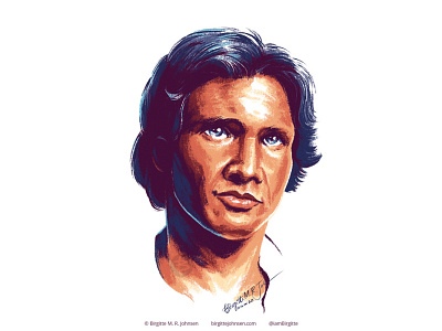 Han Solo art celebrity portrait digital art digital illustration fan art han solo harrison ford illustration limited colour palette limited colour palette portrait limited colours portrait star wars