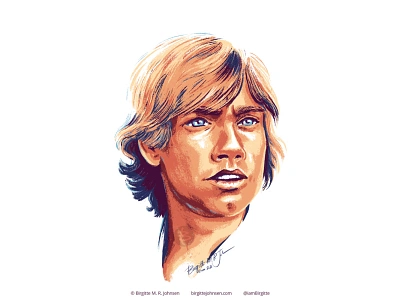 Luke Skywalker art celebrity portrait digital art digital illustration fan art illustration limited colour palette limited colour palette portrait limited colours luke skywalker mark hamill portrait star wars