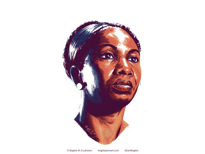 Nina Simone portrait art digital art digital illustration fan art illustration limited colour palette limited colour palette portrait limited colours nina simone nina simone portrait portrait singer