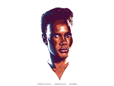 Grace Jones portrait actress art digital art digital illustration fan art grace jones grace jones portrait illustration limited colour palette limited colour palette portrait limited colours model portrait singer