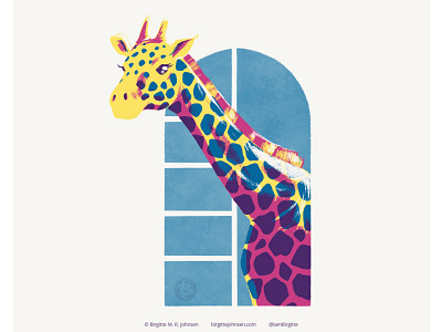 Curious giraffe animal art bright childrens colourful cute digital art digital illustration giraffe huely huely 2021 huely challenge huely2021 illustration kidlit limited colour palette limited colours