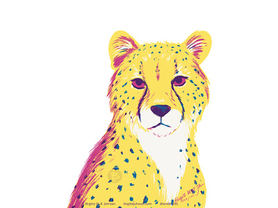 Cheetah animal art bright cheetah childrens colourful cute digital art digital illustration huely huely 2021 huely challenge huely2021 illustration kidlit limited colour palette limited colours