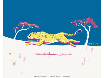 Running Cheetah animal art bright cheetah childrens colourful cute digital art digital illustration huely huely 2021 huely challenge huely2021 illustration kidlit limited colour palette limited colours