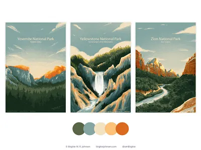 US National Park destination posters design destination poster digital art digital illustration huely huely 2022 huely challenge illustration limited colour palette limited colours national park poster design us national park us national parks