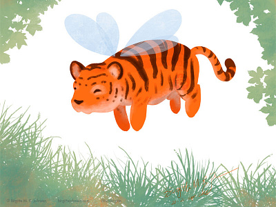 Tigerbee animal matchup art bumble tiger bumblebee childrens illustration digital art digital illustration illustration tiger tiger bee