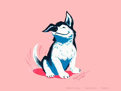 Our hero art childrens illustration digital art digital illustration illustration limited colour palette limited colours puppy
