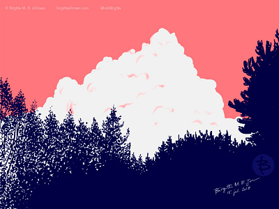 Pink Sky art artalong digital art digital illustration illustration landscape landscape art landscape painting limited colour palette limited colours