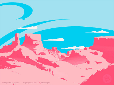 Canyon art digital art digital illustration illustration landscape limited colour palette limited colours